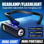 مصباح رأس LED قوة 1000 لومن قابل للشحن – حساس حركة ذكي و5 أوضاع إضاءة